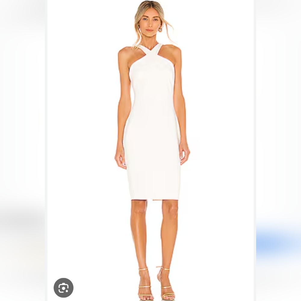 Likely Revolve Carolyn Elegant White Halter Dress